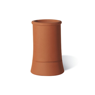 Further photograph of Terracotta Chimney Pot Plain Roll Top Red 900mm