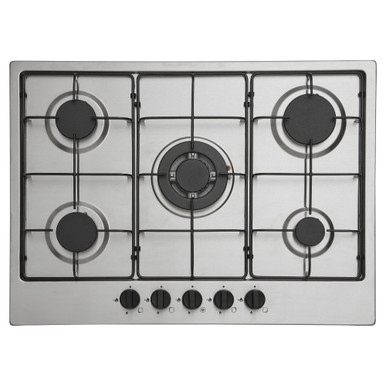 Matrix MXG070SS 5 Burner Gas Hob, Black Rotary Controls product image