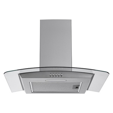 Matrix MXCV60SS Curved Glass Chimney Cooker Hood, 60cm, Stainless Steel product image