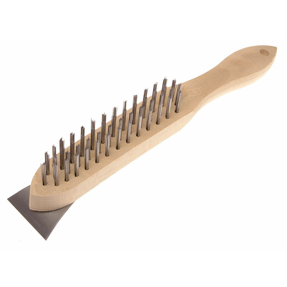 Photograph of Faithfull Lightweight Scratch Brush with Scraper - 4 Row