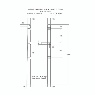 Further photograph of Concrete Post Notched 100mm x 140/115mm x 2.35m