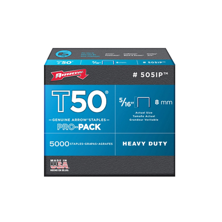 Photograph of Arrow T50 Staples Box 1250 8mm - 5/16"