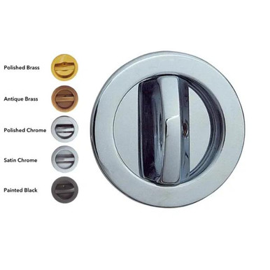 Eclisse Firenze Piano Round Privacy Lock, 35mm, Sliding Pocket Door, Antique Brass product image