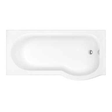Fresssh Concert P-Shaped Shower Bath, 1500mm x 800mm x 700mm, Right Hand, White product image