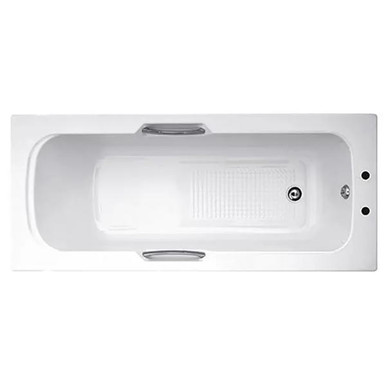 Fresssh Granada Bath, 1600mm x 700mm, Anti Slip, 8mm, White, 2 Tap Hole product image