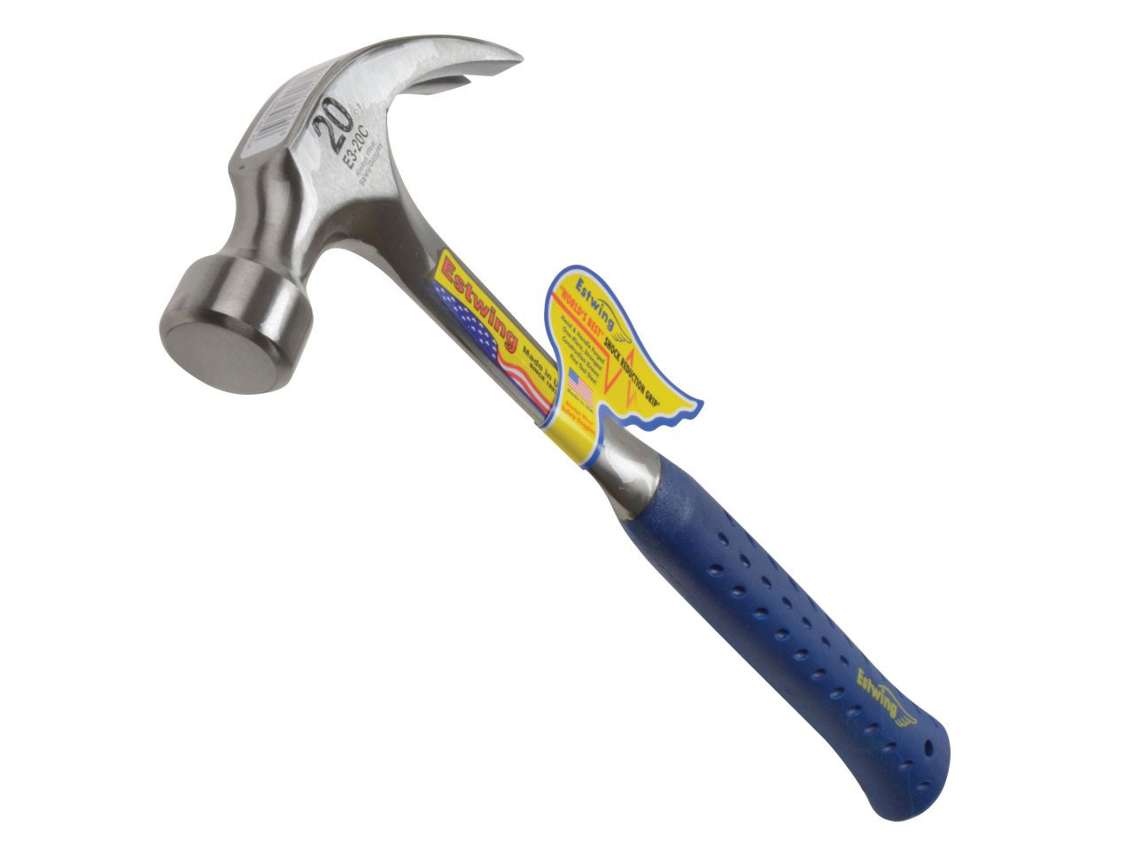 Photograph of Estwing E3/20C Curved Claw Hammer - Vinyl Grip 560g (20oz)