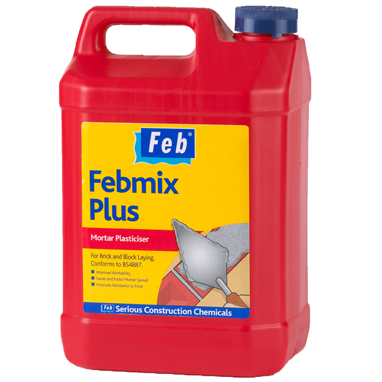 Photograph of Febmix Plus Mortar Plasticiser 5Ltr