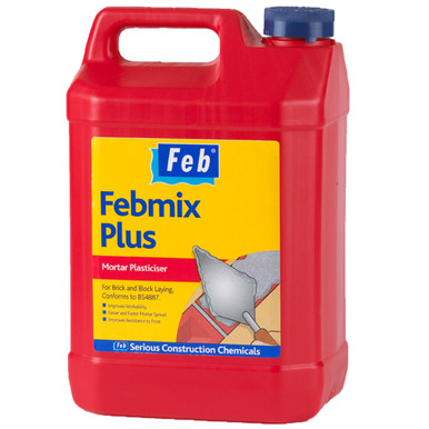 Further photograph of Febmix Plus Mortar Plasticiser 5Ltr