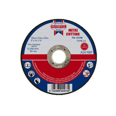 Faithfull Cut Off Disc for Metal 125mm x 3.2mm x 22mm product image