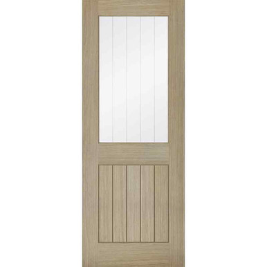 Belize Prefinished 1 Light With Screen Glass Door, 2040mm x 726mm x 40mm, Light Grey product image