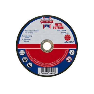 Faithfull Cut Off Disc for Metal 180mm x 3.2mm x 22mm product image