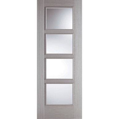 Vancouver 4l Clear Glazed FD30, 78cm x 33cm x 44cm, Light Grey product image