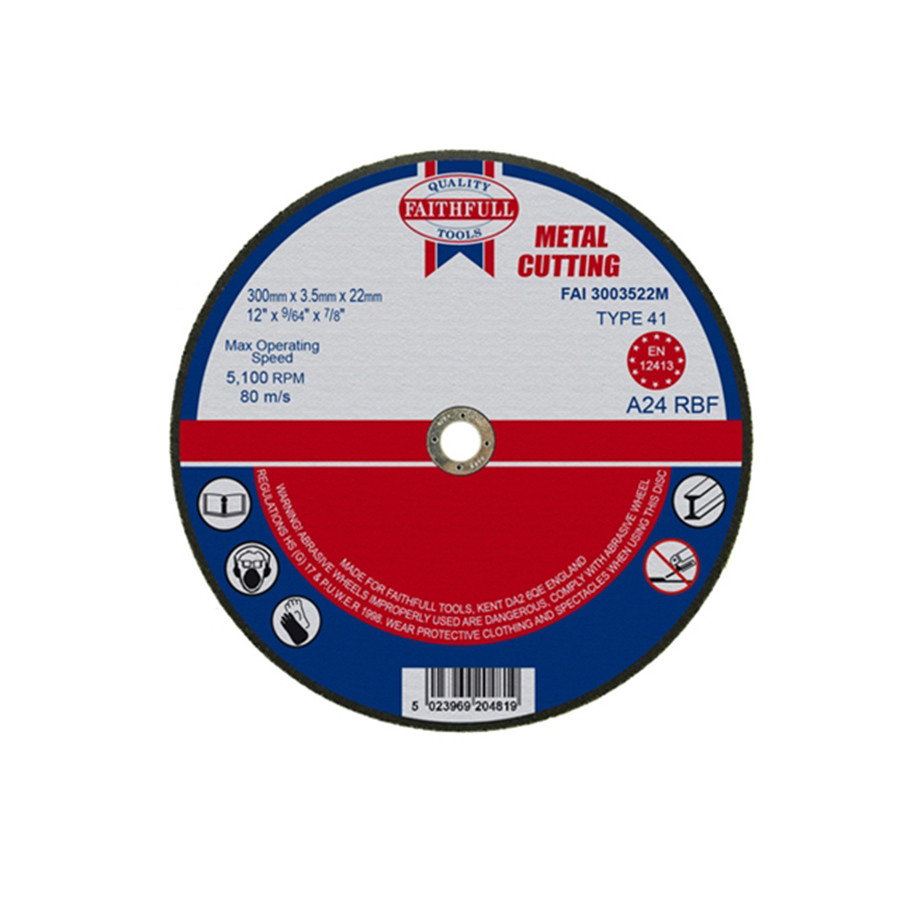 Photograph of Faithfull Cut Off Disc for Metal 300mm x 3.5mm x 22mm