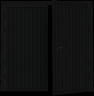 Vertical Side Hinged Garage Door, 2286mm x 2134mm, Jet Black product image