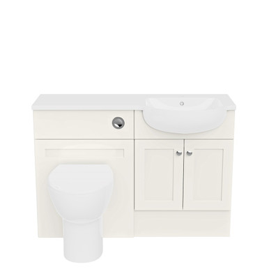FF S/door 1000mm Sd Unit Run RH Basin, White product image