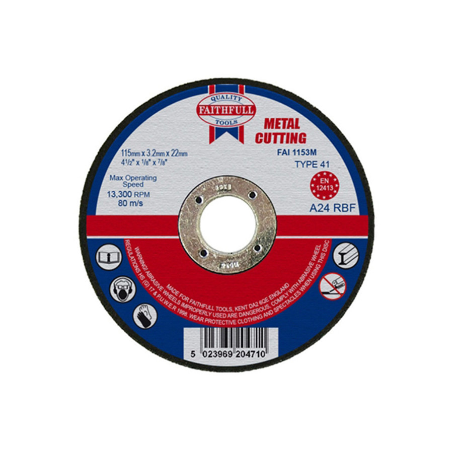 Photograph of Faithfull Cut Off Disc for Metal 115mm x 3.2mm x 22mm