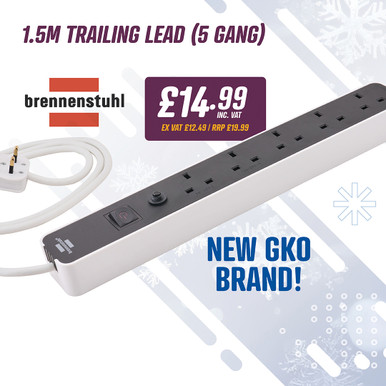 B/Stuhl Trailing Lead, 5 Gang Switched, 1.5m product image
