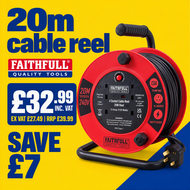 Faithfull Cable Reel, 20m Open Reel product image