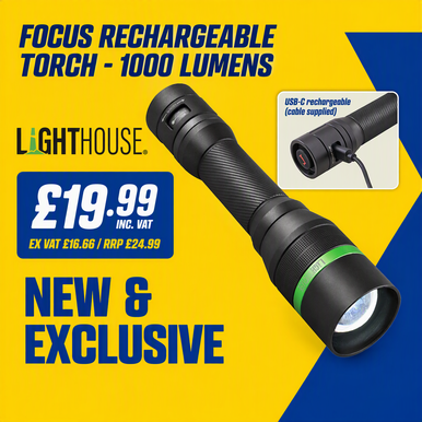 Lighthouse Focus Rechargeable Torch, 1000lm product image