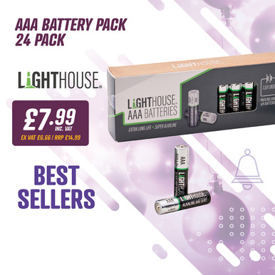 Lighthouse Alkaline Batteries AAA-LR-03, 24 Pack product image