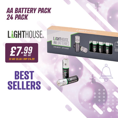 Lighthouse Alkaline Batteries, AA-LR6, 24 Pack product image