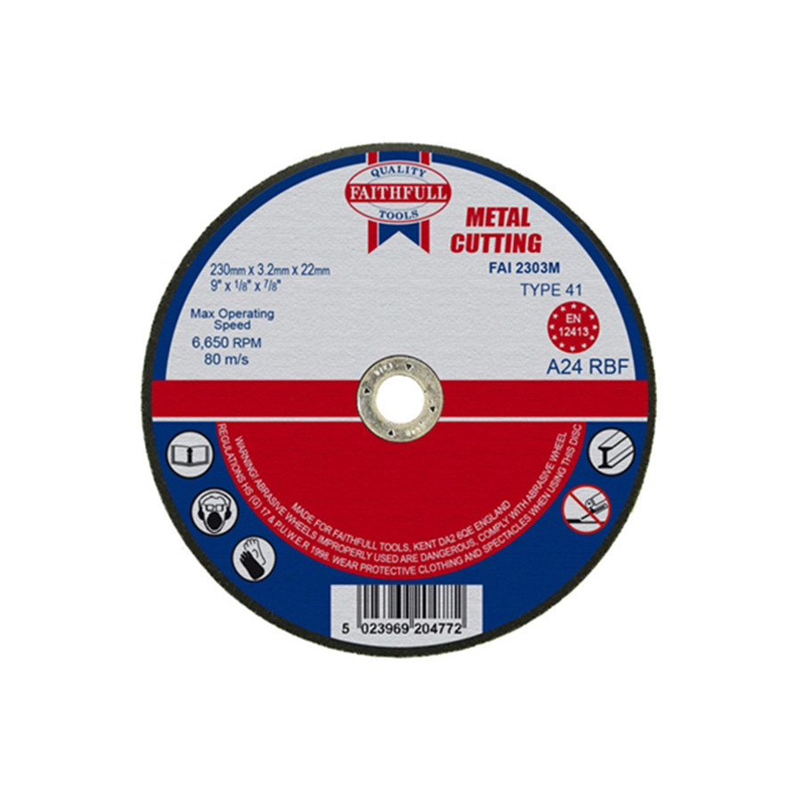 Photograph of Faithfull Cut Off Disc for Metal 230mm x 3.2mm x 22mm