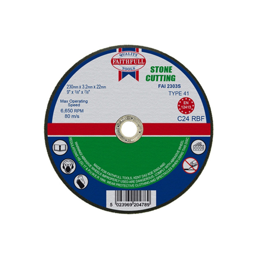 Photograph of Faithfull Cut Off Disc for Stone 230mm x 3.2mm x 22mm