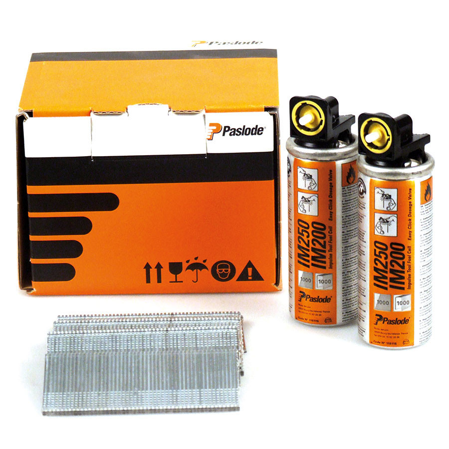 Photograph of Paslode 921587 F16 x 25mm Galvanised (Pack of 2000 & 2 Fuel Cells)