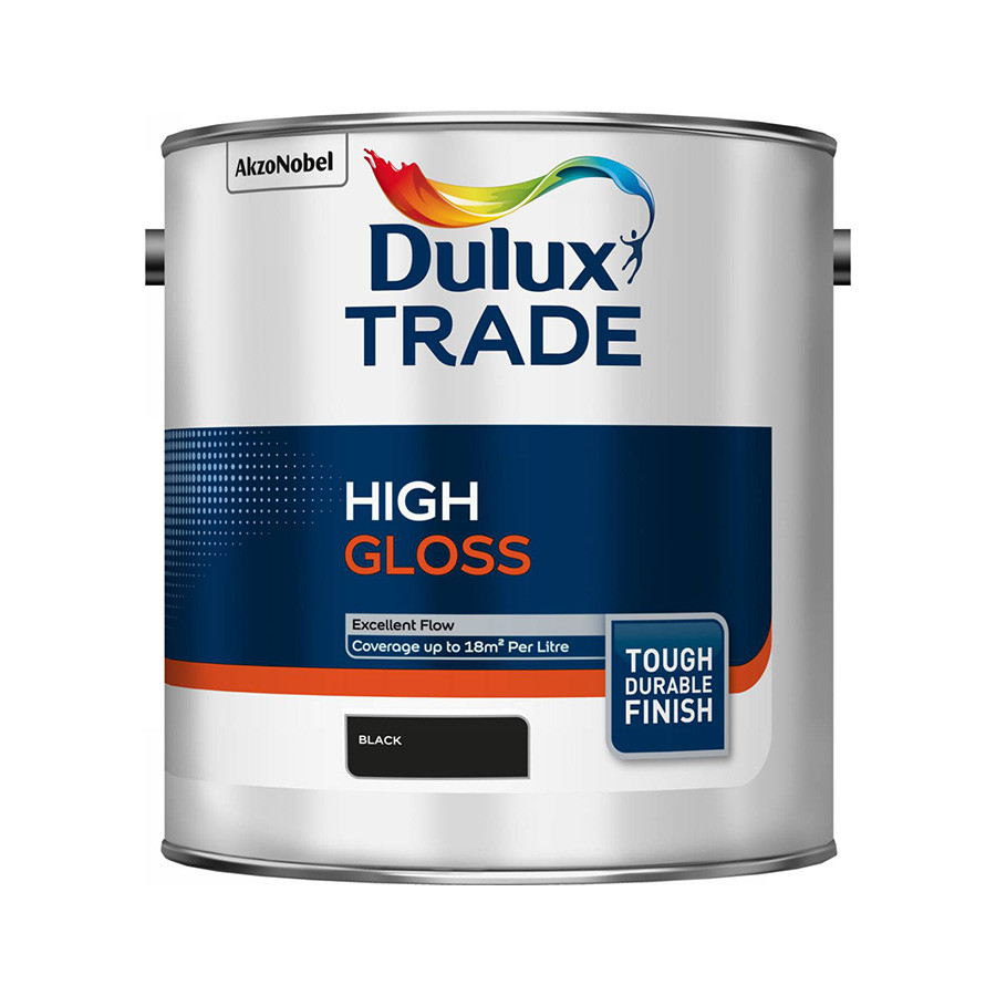 Photograph of Dulux Trade Gloss Black 2.5L