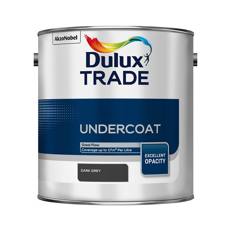 Photograph of Dulux Trade Undercoat Dark Grey 2.5L