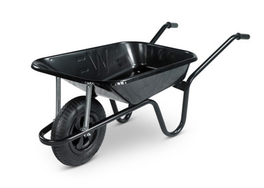 Heavy Duty Contractors Wheelbarrow 85L Black Pneumatic Wheel product image