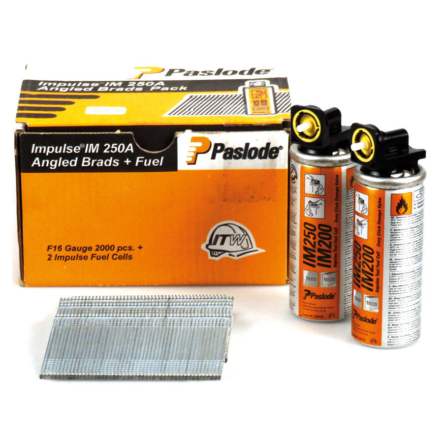 Photograph of Paslode 300272 F16 x 45mm Galvanised (Pack of 2000 & 2 Fuel Cells)