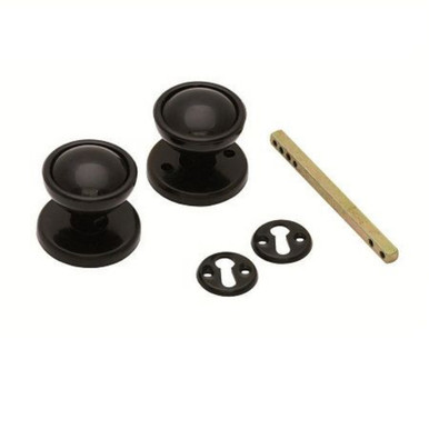 Plastic Rim Mortice Knob Black