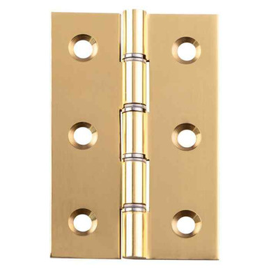 Double Steel Washer Butt Hinge 3" with Screws Brass