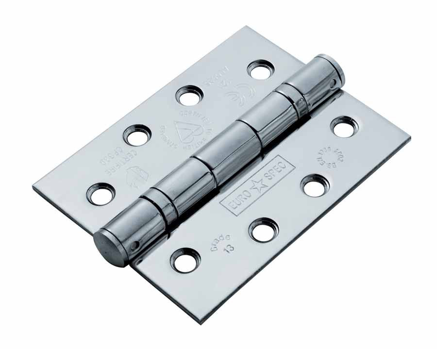 Photograph of Fire Ball Bearing Chrome Hinge Grade 13 4" Bright Stainless Steel