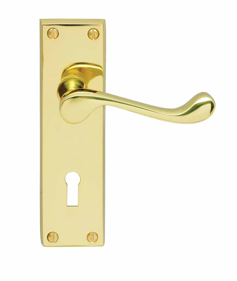 Photograph of Contract Victorian Scroll Lever Lock Handle Chrome