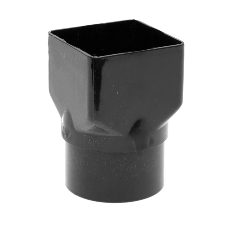 Photograph of Polypipe High Capacity Gutter Square to Round Pipe Adapter Black RH720