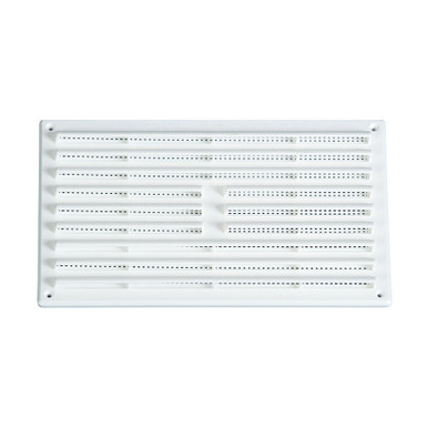 Timloc Plastic Louvred Vent with Flyscreen, White, 260 x 170 mm product image