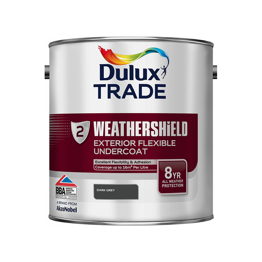 Photograph of Dulux Weathershield Trade External Undercoat Dark Grey 1L