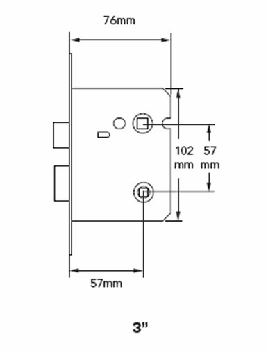 Further photograph of Easi-T Bathroom Lock 3" Nickel