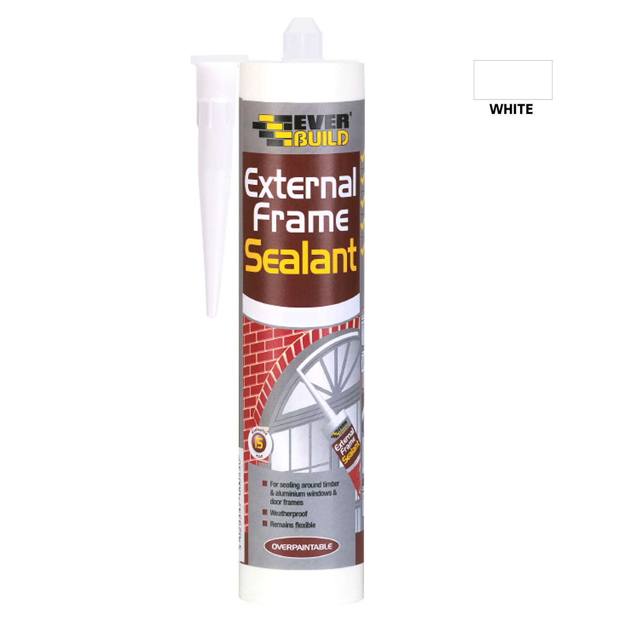 Photograph of Everbuild DIY Exterior Frame Sealant Cartridge White 290ml