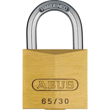 Abus 65 Series Brass Padlock, Long Shackle, Indoor, 50mm (H) x 30mm (W)