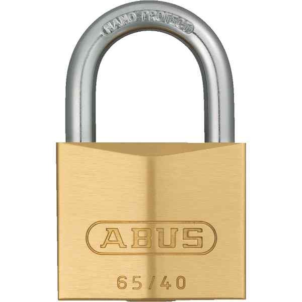 Photograph of Abus 65 Series Padlock, Brass, Long Shackle, 62mm (H) 40mm (W) 15mm (D)