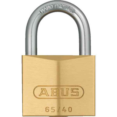 Abus 65 Series Padlock, Brass, Long Shackle, 62mm (H) 40mm (W) 15mm (D)