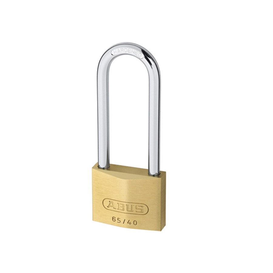 Photograph of Abus 65/40HB63 40mm Brass Padlock 60mm Long Shackle Carded