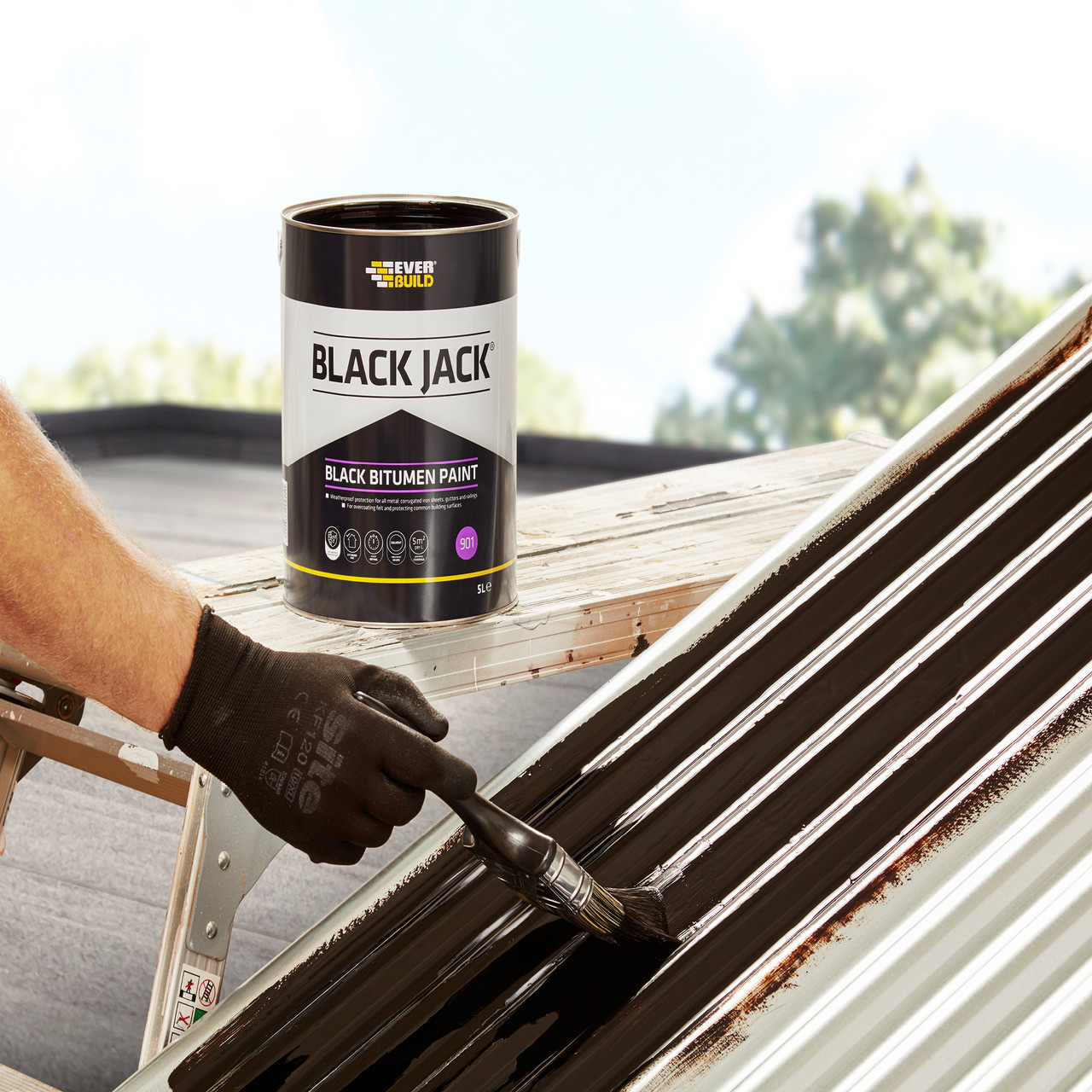 Photograph of Everbuild 901 Black Jack Bitumen Paint 5Ltr