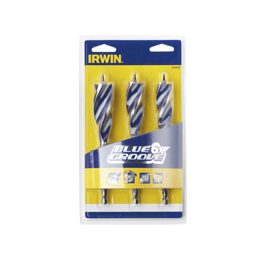 Photograph of Irwin 6X Blue Groove Wood Drill Bit (Set of 3)