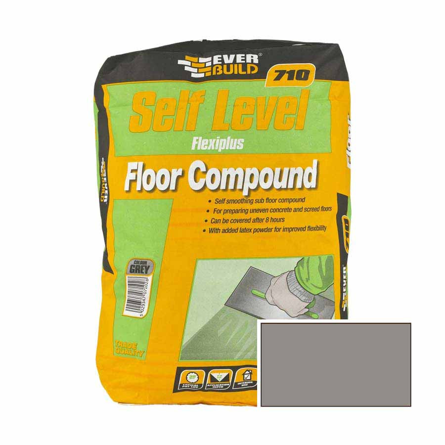 Photograph of EVERBUILD 710 FEBFLOR FLEXI PLUS LATEX SELF LEVELLING COmPOUND, Grey, 20kg