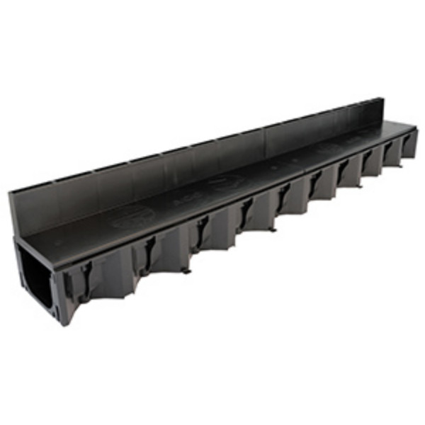 Photograph of ACO Hexdrain Brickslot Channel, Polypropylene, Black, 1000 x 129 x 148 mm, 1.6 kg