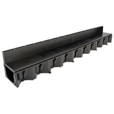 ACO Hexdrain Brickslot Channel, Polypropylene, Black, 1000 x 129 x 148 mm, 1.6 kg